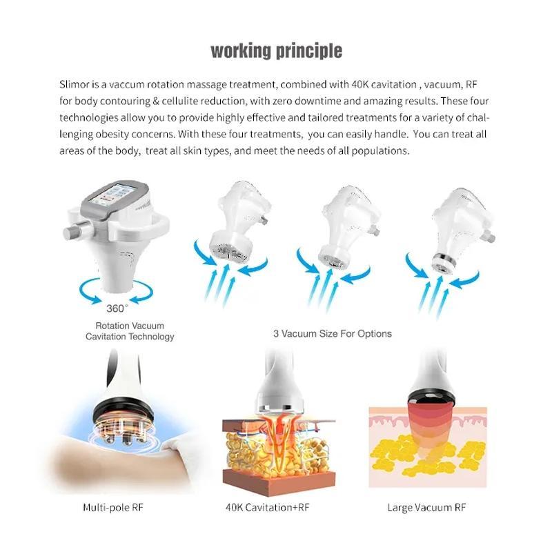 360 Rotation Vacuum Cavitation RF System Body Slimming Machine